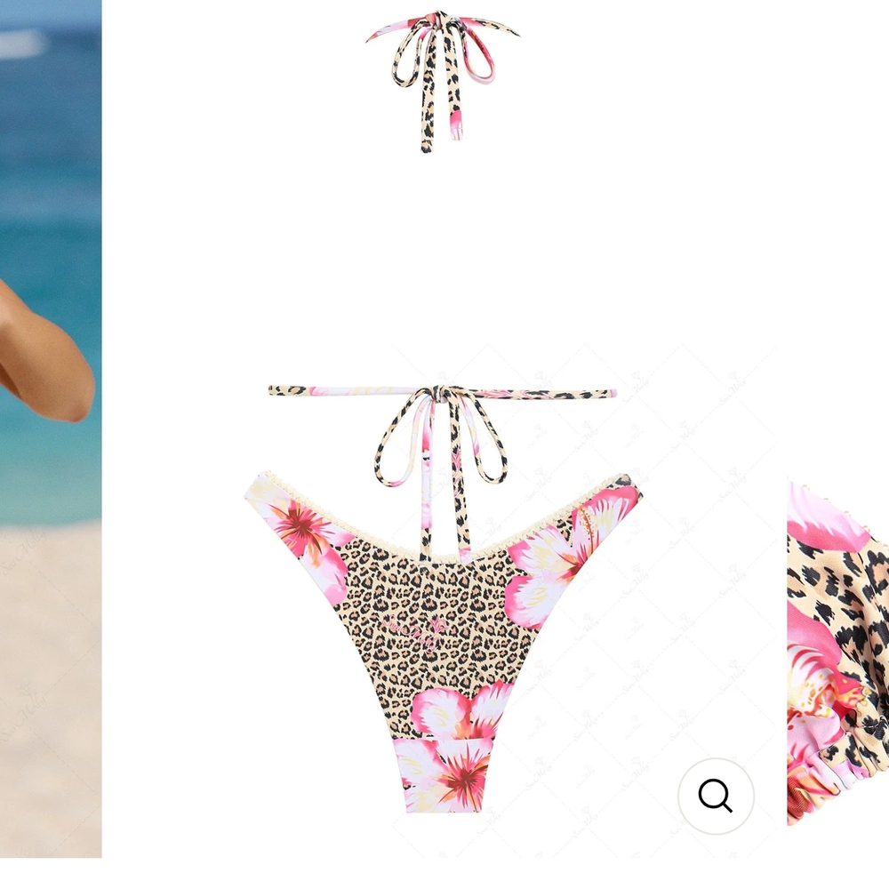 Exotic Floral Leopard Bikini Set - Picture 3 of 9